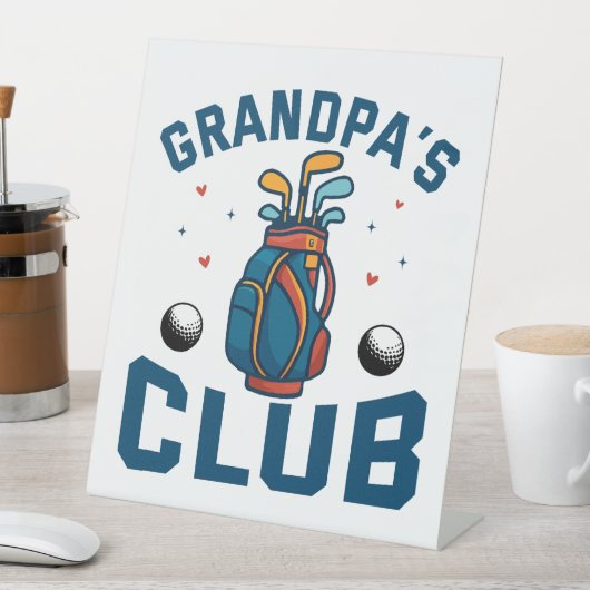 Opa's Golf Club Gift Grappig Reclamebord Met Voetstuk (Insitu)
