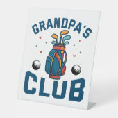 Opa's Golf Club Gift Grappig Reclamebord Met Voetstuk (Voorkant)