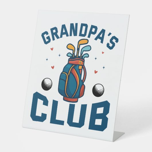 Opa's Golf Club Gift Grappig Reclamebord Met Voetstuk (Voorkant)