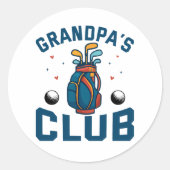Opa's Golf Club Gift Grappig Ronde Sticker (Voorkant)
