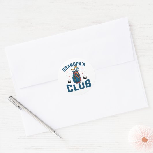 Opa's Golf Club Gift Grappig Ronde Sticker (Envelop)
