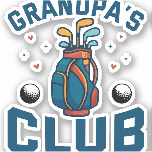Opa's Golf Club Gift Grappig Sticker (Voorkant)
