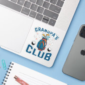 Opa's Golf Club Gift Grappig Sticker (Laptop met iPhone)