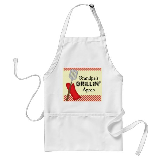 Opa's Grillin Apron Standaard Schort (Voorkant)