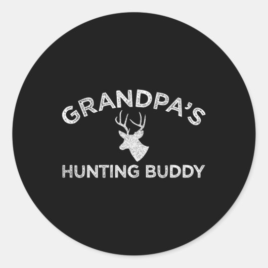 Opa's Hunting Buddy Fun Deer Hunting Ronde Sticker (Voorkant)
