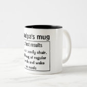 Opa's Instructies leuk humor gepersonaliseerd Tweekleurige Koffiemok (Voorkant rechts)