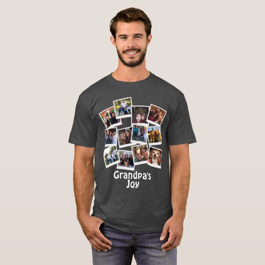 Opa's Joy Photo Lijst Collage Modern Trendy T-shirt (Voorkant volledig)