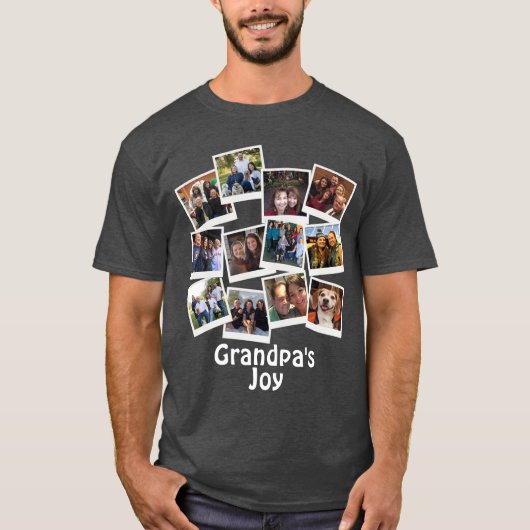 Opa's Joy Photo Lijst Collage Modern Trendy T-shirt (Voorkant)