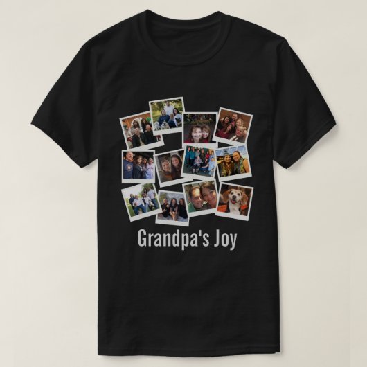 Opa's Joy Photo Lijst Collage Modern Trendy T-shirt (Design voorkant)