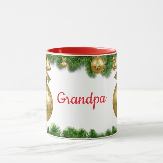Opa's kerstbeker, rode binnenkant, mok (Midden)