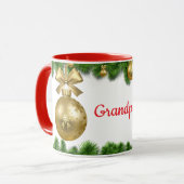 Opa's kerstbeker, rode binnenkant, mok (Voorkant links)
