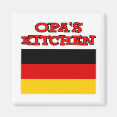 Opa's Kitchen Grandpa German Flag Magneet (Voorkant)