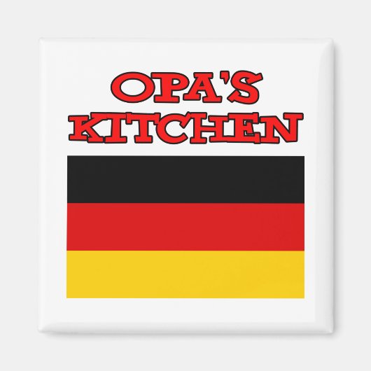 Opa's Kitchen Grandpa German Flag Magneet (Voorkant)