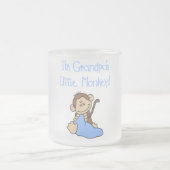 Opa's kleine aap - Blauwe T-shirts en cadeautjes Matglas Koffiemok (Center)