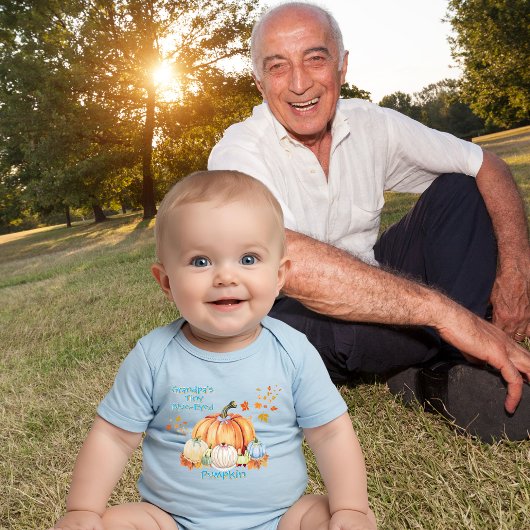 Opa's kleine blauwe-ogige pompoen watercolor blauw romper