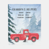 Opa's kleinkinderen  Red Truck Dog Fleece Deken (Voorkant)