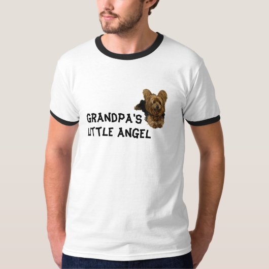 Opa's Little Angel Yorkshire Terrier T-shirt (Voorkant)