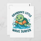 Opa's Little Wave Surfer Schattigee Schildpad Briefkaart (Voorkant / Achterkant)