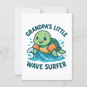 Opa's Little Wave Surfer Schattigee Schildpad Briefkaart