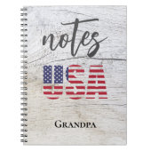 Opa's Naam, Patriottisch USA Vlag Spiraal Notitieb Notitieboek (Voorkant)