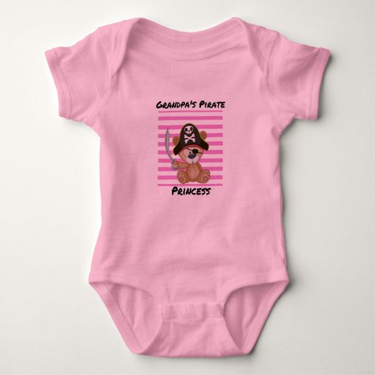 Opa's piraatprinses Baby Tutu Bodysuit (Voorkant)