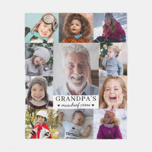 Opa's Strekenbende Foto Collage Aandenken Fleece Deken