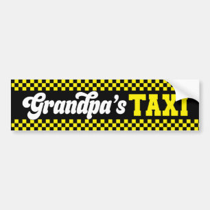 Opa's Taxi Cabine Grappige Opa Bumpersticker