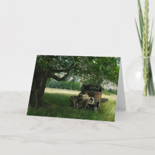 Opa's truck onder de boom feestdagen kaart