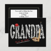 Opa's verjaardagsfeestje uitnodigen kaart (Voorkant / Achterkant)