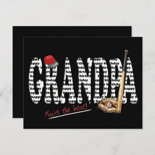 Opa's verjaardagsfeestje uitnodigen kaart (Voorkant / Achterkant)