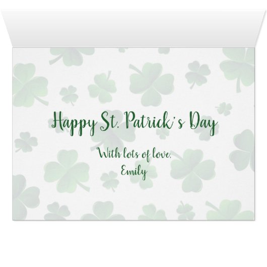 Opa's Wenskaart van St. Patricks Day Grandouders (Binnen Horizontaal (Onder))