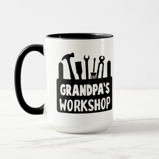 Opa's workshop voegt tekst toe mok (Links)