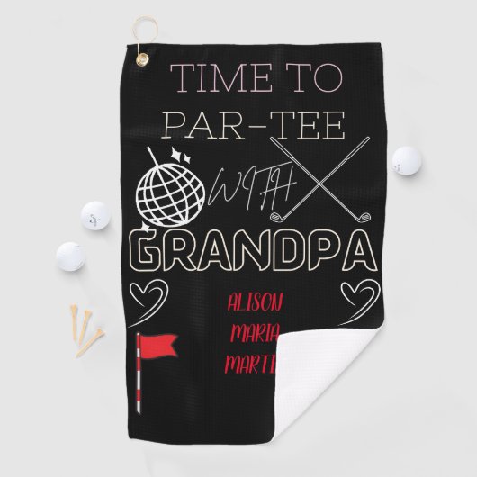 Opa's zwarte golfhanddoek met de naam van het klei (Insitu)