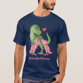 OpaSaurus T-Rex en Twin Baby Girl Dinosaurs T-shirt (Voorkant)