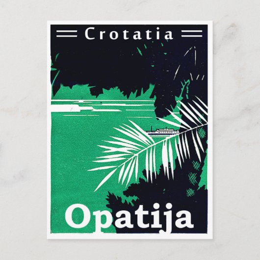 Opatia, Kroatië, Adriatische zee, twee gekleurde  Briefkaart (Voorkant)