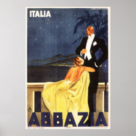 OPATIJA ABBAZIA ITALIË Tuxedo Man Vintage Travel Poster