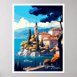Opatija Kroatië Reizen  Illustratie Poster