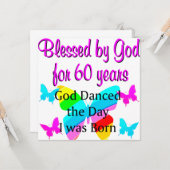 OPBEURENDE 60E VERJAARDAG KAART (Voorkant / Achterkant in situ)