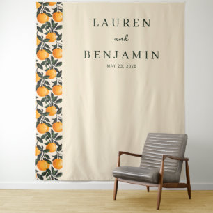 Opbeurende Beige Citrusvruchten Wandkleed