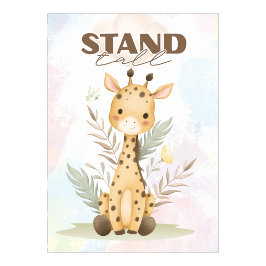 Opbeurende giraffe kinderkamer muurposter Sta hoog Poster