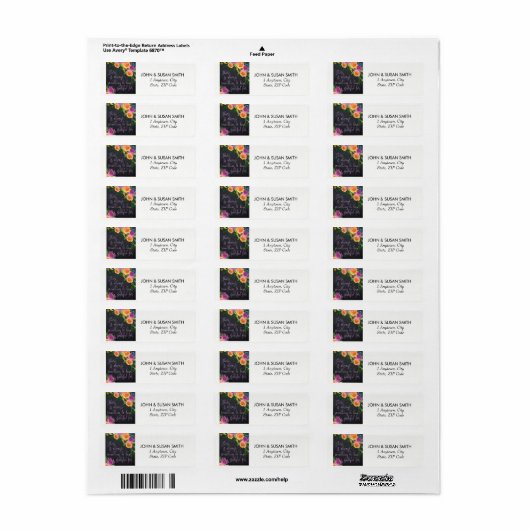 Opbeurende kleurrijke florale retour adreslabels etiket (Full Sheet)