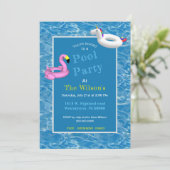 Opblaasbaar zwembadfeestje kaart (Staand voorkant)