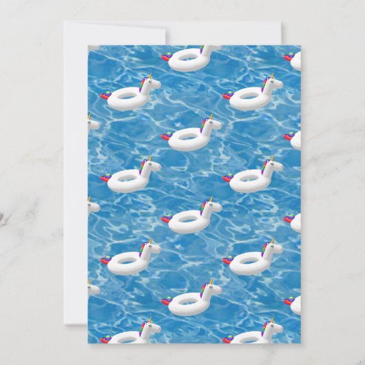 Opblaasbaar zwembadfeestje kaart (Achterkant)
