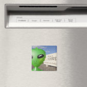 Opblaasbare alien met Welkom bij Roswell aanmelden Magneet (Insitu (Vaatwasser))