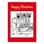 Opblaasbare Barmeid Kerstkaart voor Thuisbrouwerij (Voorkant)