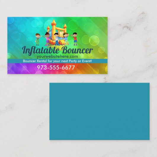 Opblaasbare Bouncer Visitekaartjes (Voorkant / Achterkant)