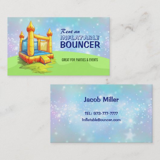 Opblaasbare Bouncer Visitekaartjes (Voorkant / Achterkant)