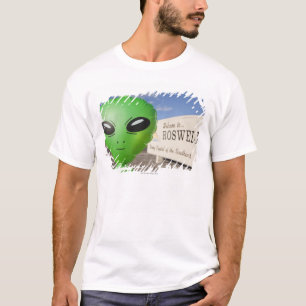 Opblaasbare buitenaardse met Welkom bij Roswell-si T-shirt