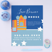 Opblaasbare Castle Jump House Bounce Party Rentals Flyer (Enkel)