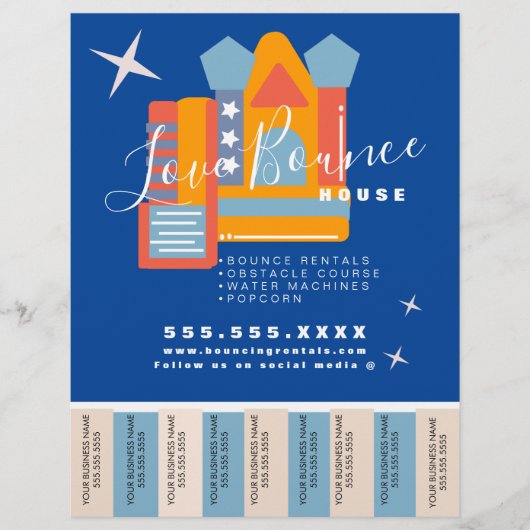 Opblaasbare Castle Jump House Bounce Party Rentals Flyer (Voorkant)